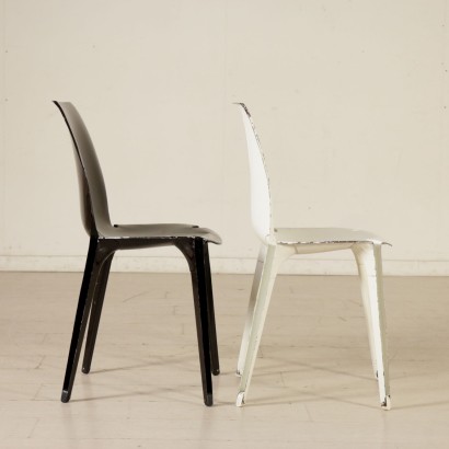 antigüedad moderna, diseño moderno, silla, silla moderna, silla moderna, silla italiana, silla vintage, silla de los 60, silla de diseño de los 60, sillas Marco Zanuso, producción Gavina, modelo Lambda, grupo de cuatro sillas.