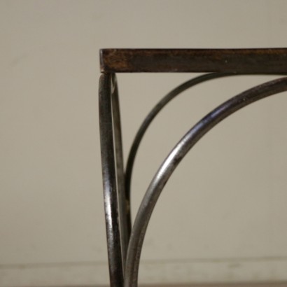 Table Raw Wrought Iron Glass Top Vintage Italy 1960s