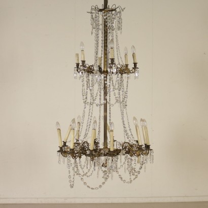 Chandelier Two tiers With Glass Drops