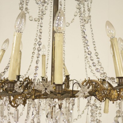 Chandelier Two tiers With Glass Drops-detail