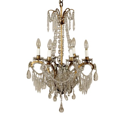 antique, chandelier, antique chandeliers, antique chandelier, antique Italian chandelier, antique chandelier, neoclassical chandelier, chandelier of the 900, chandelier with six golden arms.