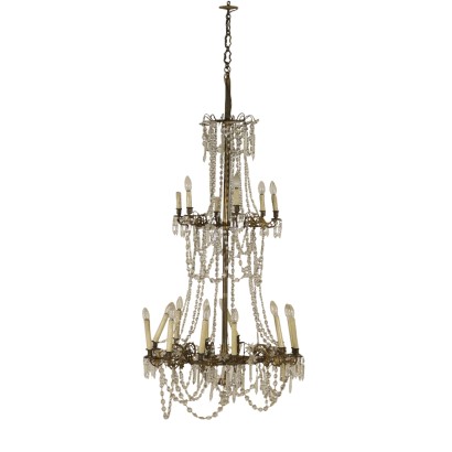 Chandelier Two tiers With Glass Drops