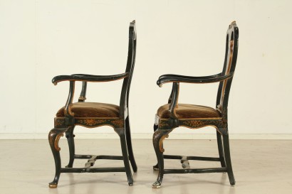 Antik, Stuhl, Antike Stühle, Antiker Stuhl, Antiker italienischer Stuhl, Antiker Stuhl, neoklassizistischer Stuhl, 900er Stuhl, Paar lackierte Sessel.