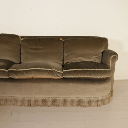 Angle Sofa Feather Cushions Vintage Manufactured in Italy 1940s