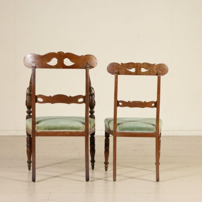 Group of Two Armchairs and Five Chairs-detail
