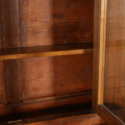 Restoration Bookcase Double Body Walnut Italy Second Half of 1800s
