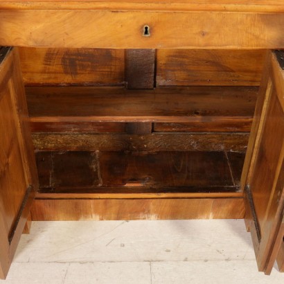 Restoration Bookcase Double Body Walnut Italy Second Half of 1800s