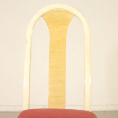 {* $ 0 $ *}, groupe de chaises, chaises en bois laqué, chaises rembourrées, chaises en tissu, chaises modernes, chaises années 50, chaises italiennes