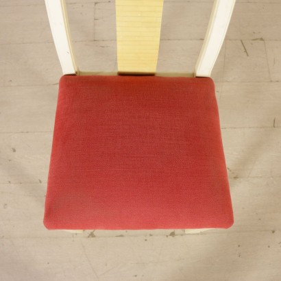 di mano in mano, groupe de chaises, chaises en bois laqué, chaises rembourrées, chaises en tissu, chaises modernes, chaises années 50, chaises italiennes