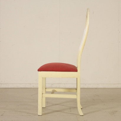 di mano in mano, groupe de chaises, chaises en bois laqué, chaises rembourrées, chaises en tissu, chaises modernes, chaises années 50, chaises italiennes
