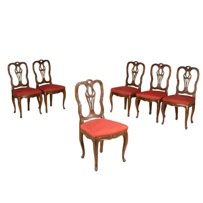 antik, stuhl, antike stühle, antiker stuhl, antiker italienischer stuhl, antiker stuhl, neoklassizistischer stuhl, 900 stuhl, gruppe von sechs stilstühlen.