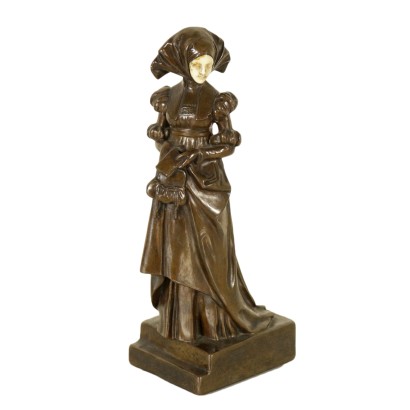 Dame by Emil Meier Bronze Sculpture Early 1900s