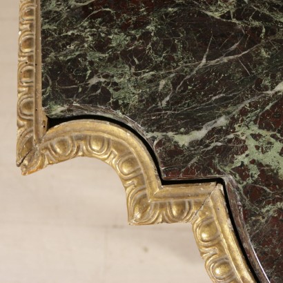 Console with Marble Gilded Wood First Quarter of 1700s