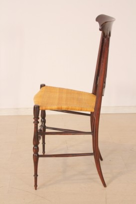 Antiquitäten, Stühle, Gruppe von fünf Chiavarine-Stühlen, Chiavarine-Stühle, Italienische Stühle, 900 Stühle, 900 Stühle, Obstholzstühle, Stühle