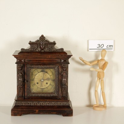 Table Clock Walnut Manufactured in Germany Late 1800s