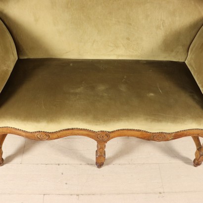 Sofa Walnut Manufactured in Italy First Quarter of 1700s