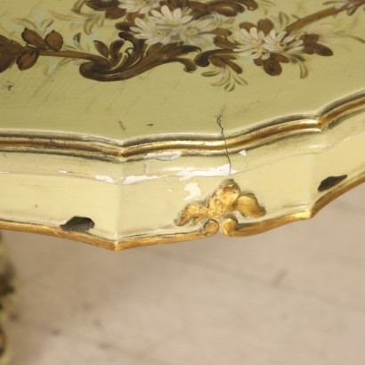 Revival Table Lacquered Gilded Wood Italy First Half of 1900s