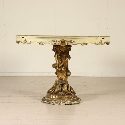 Revival Table Lacquered Gilded Wood Italy First Half of 1900s