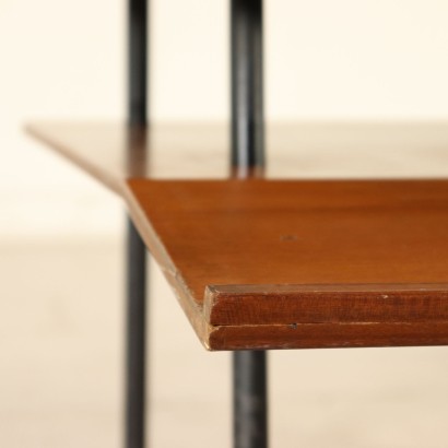 Petite Table Placage acajou Metal laqué Vintage Italie Années 50-60