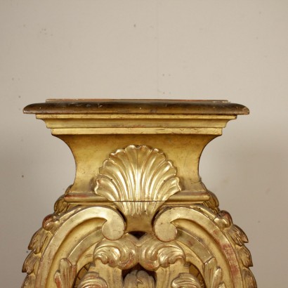 Gilded Vase Stand Manufactured in Italy Early 1700s
