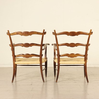 antigüedades modernas, antigüedades de diseño moderno, sillón, sillón de antigüedades modernas, sillón de antigüedades modernas, sillón italiano, sillón vintage, sillón de los años 50, sillón de diseño de los años 50, par de sillones, par de sillones al estilo de Paolo Buffa.