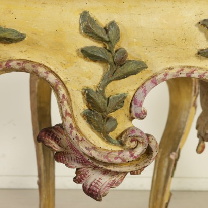 Console Table Rose-colored Marble Top Italy Mid 1700s