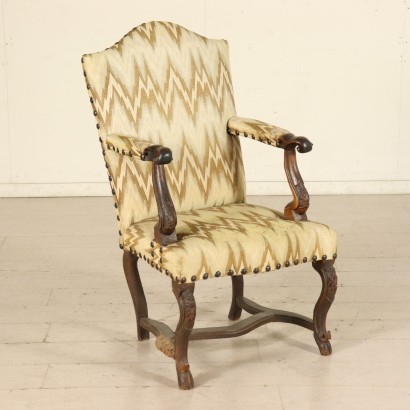 Armchair from Piedmont Walnut Italy First Half of 1700s