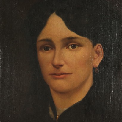 Oil on Canvas Female Portrait Late 19th Century