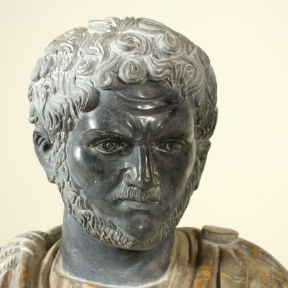 Two Marbles Half Bust Hadrian Emperor Italy 19th Century