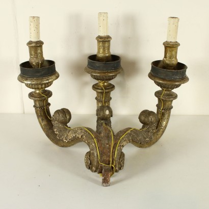 Pair of Elegant Carved Wall Lamps Italy Late 18th Century