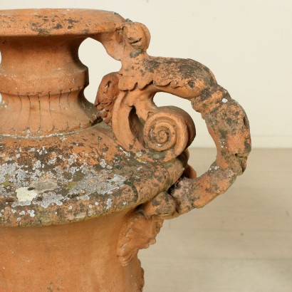 Pair of Finely Worked Terracotta Amphorae Italy 19th Century
