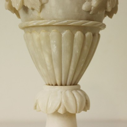 Alabaster Vase with Circular Base and Rilief Decorations Italy '900