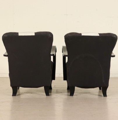 Pair of Armchairs Lacquered Wood Vintage Italy 1940s