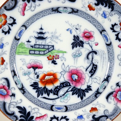 Set of Twelve Mooltan Plates Glazed Ceramic England 19th Century