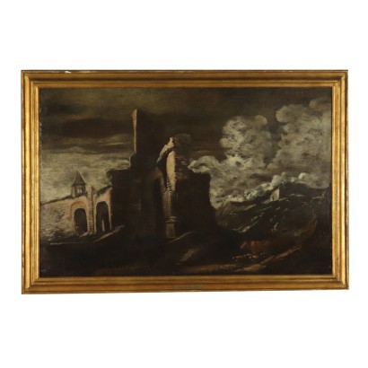 Paysage avec Ruines et Berger avec des Troupeaux Antonio Travi '600