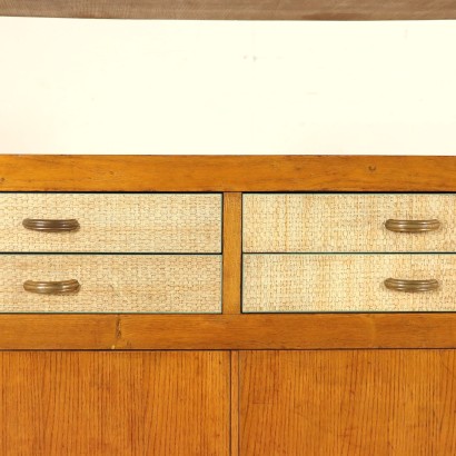 Oak Veneered Cabinet Vintage Manufactured in Italy 1950s