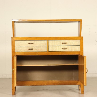 Oak Veneered Cabinet Vintage Manufactured in Italy 1950s