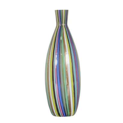 Vase Verre soufflé polychrome Italie Années 70