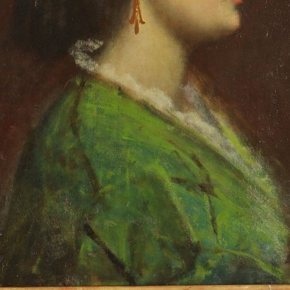 Portrait de Jeune Fille Attribuable à Tranquillo Cremona XIXeme siècle