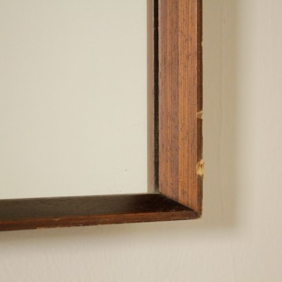 Wall Mirror with Wooden Frame Vintage Italy 1960s