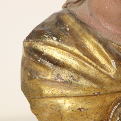 Bust Reliquary Gilded Lacquered Wood Italy 17th Century