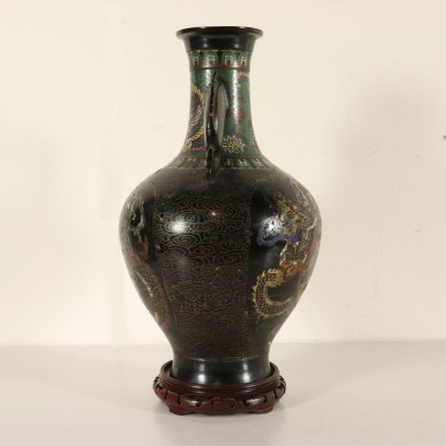 Vase décoré à Cloisonné Bronze Japon Fin '800- Début '900