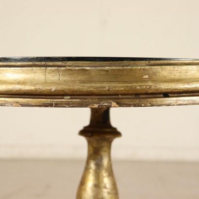 Coffee Table Gilded Wood Marble Italy Mid 1800s