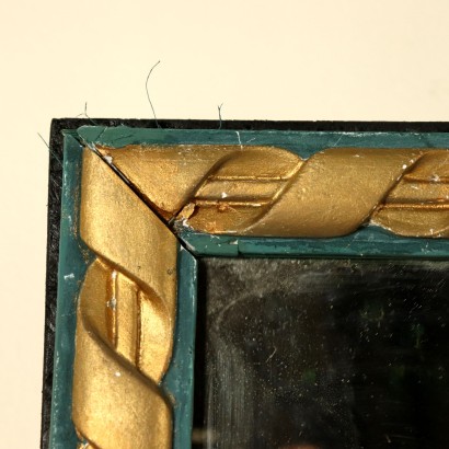 Paire de Dessus de Portes Art Decò Miroir Fer Bois Laqué '900
