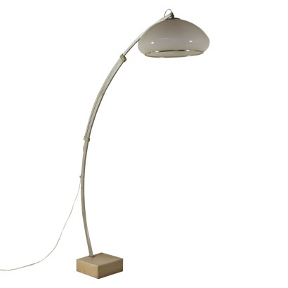 Floor Lamp with Extensible Arch Aluminium Methacrylate Marble 60s-70s