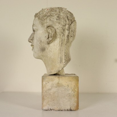 Tête d'un Jeune Sculpture Gypse Italie Premier '900