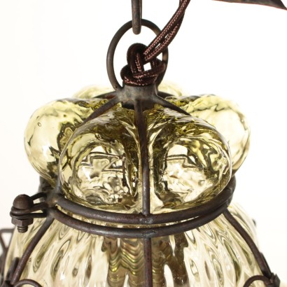 Chandelier-Lantern Iron Glass Italy First Half 20th Century