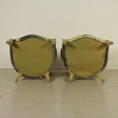 Paar Sessel und Hocker im Stil