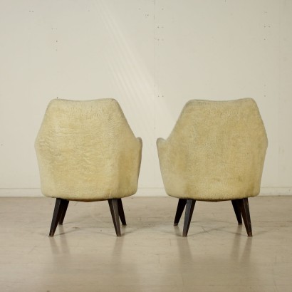 Pair of Small Armchairs Fabric Upholstery Vintage Italy 1960s