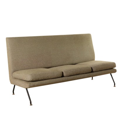 Sofa Designed for Isa Foam Fabric Metal Brass Vintage Italy 1960s